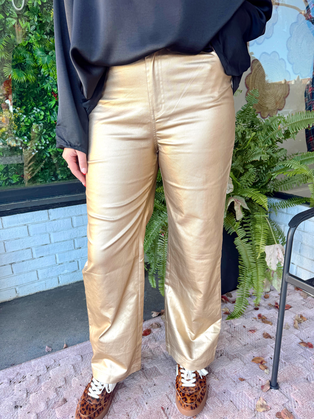 Memphis Metallic Pants - Gold