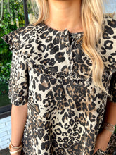 Load image into Gallery viewer, Adaline Peter Pen Collar Mini Dress -Leopard
