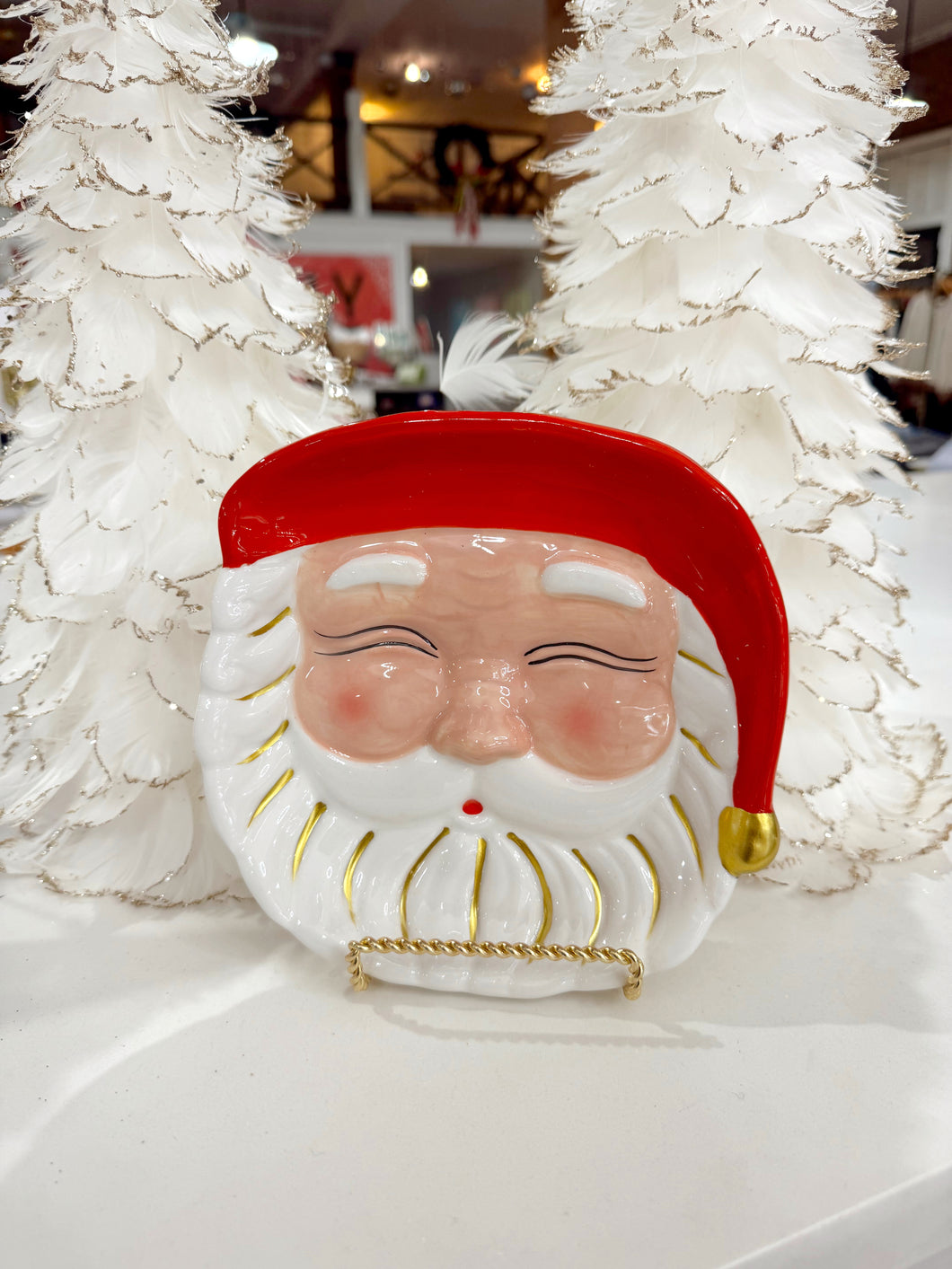 Santa Dessert Plate - Red