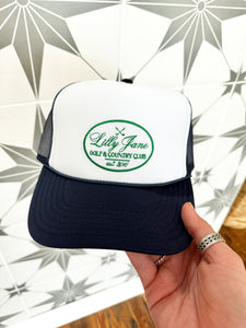 Lilly Jane Golf & Country Club Trucker Hat - Navy/White