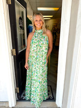 Load image into Gallery viewer, Addison Printed Halter Maxi Dress - Green Multi
