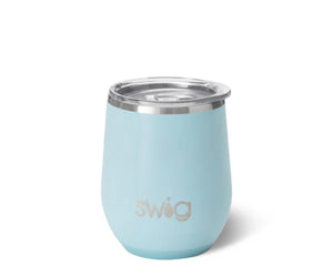 Shimmer Aquamarine Stemless Wine Cup 12oz- SWIG