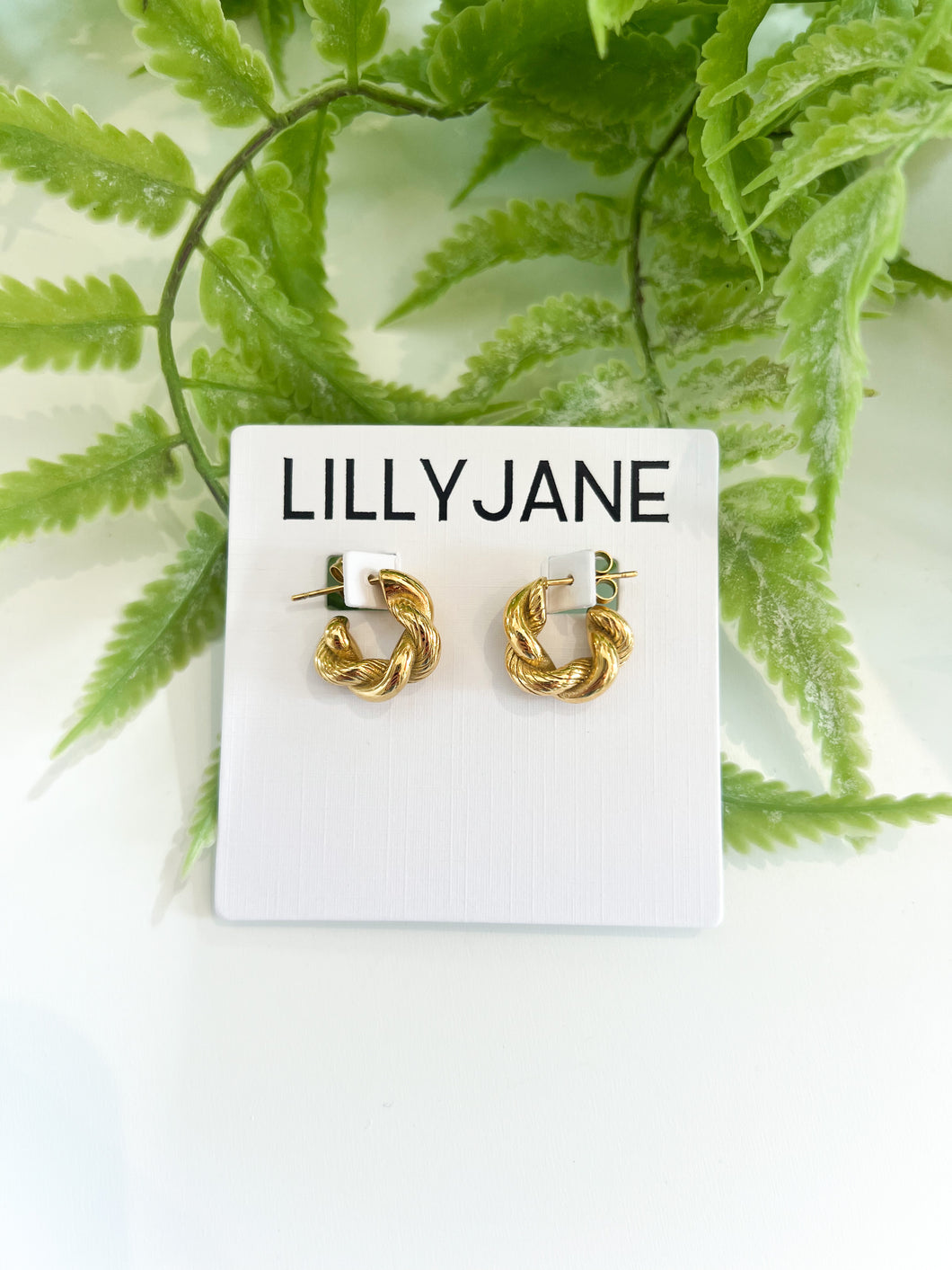 Dainty Gold Twisted Hoops