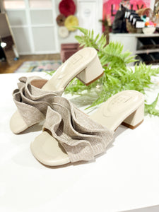 Frances Ruffle Block Heel