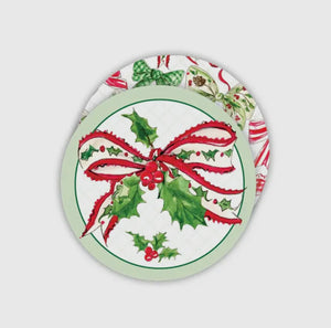 Red & Green Christmas Bow Coasters