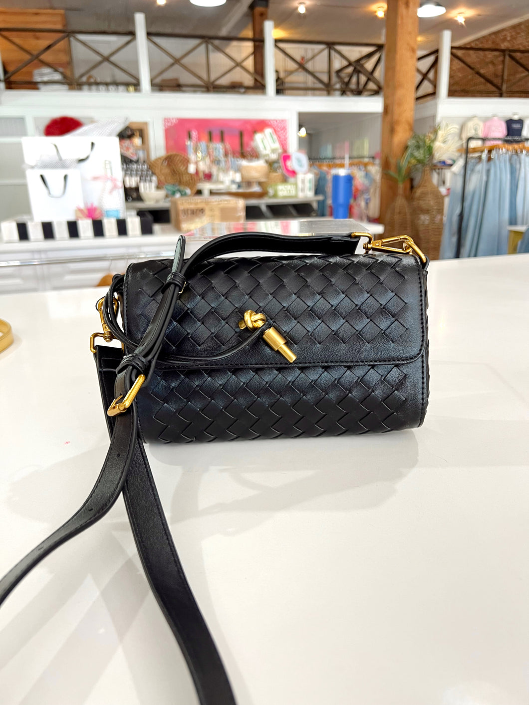 Macie Woven Crossbody - Black