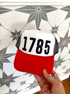 1785 UGA Founded Trucker Hat- Black & Red