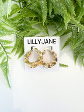 Load image into Gallery viewer, Gold Wavy Patterned Textured Hoops
