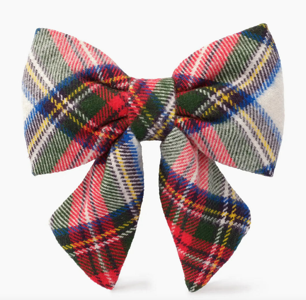 Regent Plaid Flannel Dog Bow - Foggy Dog