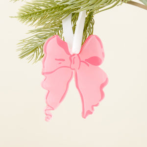 Pink Bow Holiday Ornament