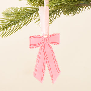 Ruffle Bow Holiday Ornament